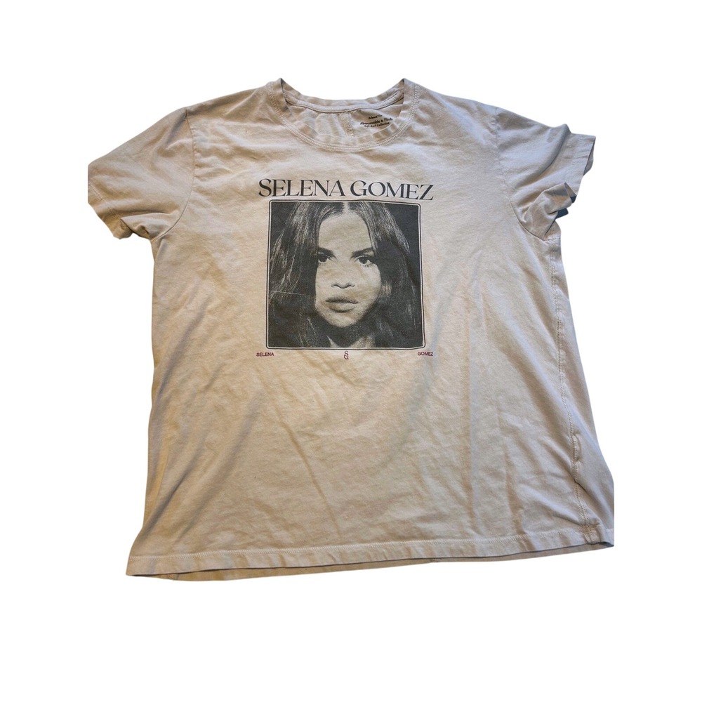 Abercrombie & Fitch Selena Gomez Relaxed Graphic Tee Cream Small